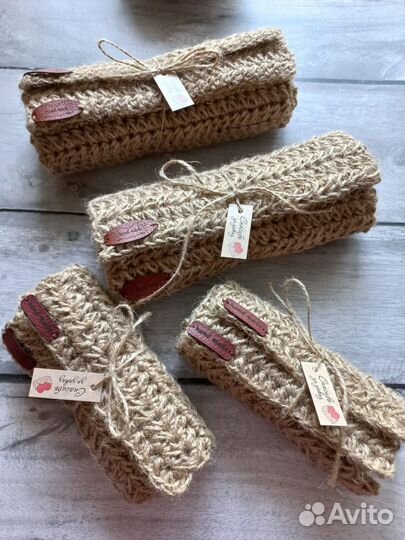 Салфетки из джута. Подставки под горячее