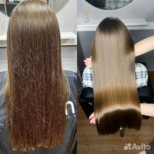 Кератиновое выпрямление волос