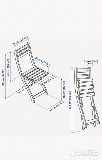 Askholmen IKEA, Стул садовый коричневая морилка