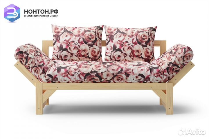 Диван кушетка Амбер розовый с узором