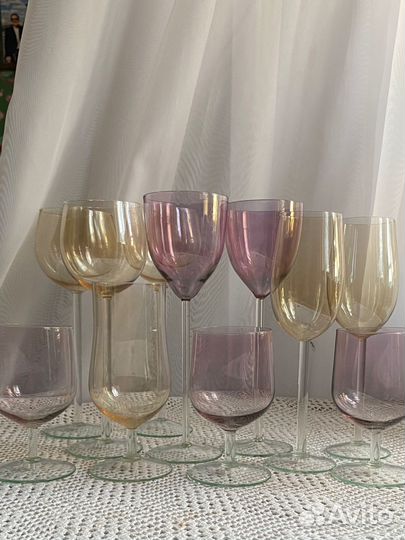 Фужеры и бокалы цветное стекло СССР