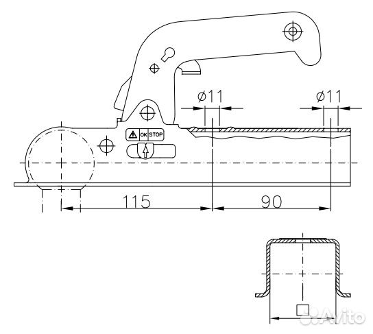 Сцепные головки для прицепа квадрат 40, 50 и 60мм