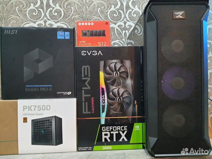 Мощный Пк evga RTX3080+Core i5-11400F/B560/32GB