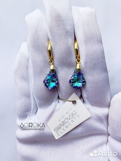 Серьги с кристалами swarovski
