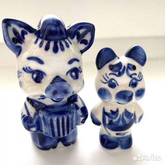 Гжель фигурки животных коллекционные