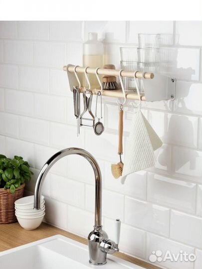 Полка для кухни икеа неребю 40х12х9.9 см, береза