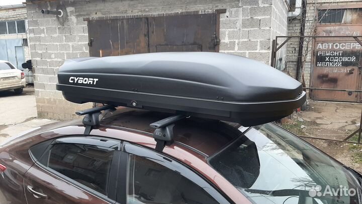 Автобокс на крышу Хендай Солярис, Киа Рио, 580л