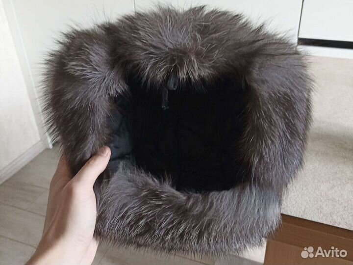 Меховая шапка ушанка мужская