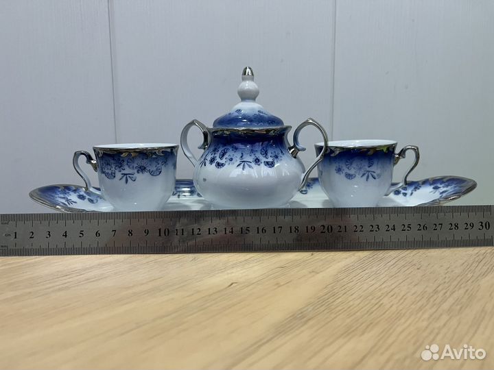 Набор кофейных чашек сахарница блюдо