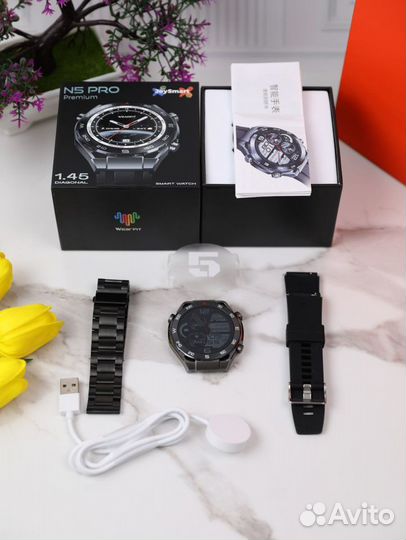 Смарт часы N5 Pro Premium чёрный каменный