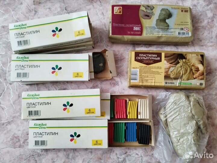 Пластилин скульптурный и обычный