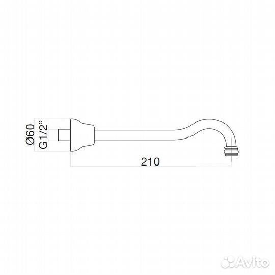 Излив Webert Armony AC0537015, хром