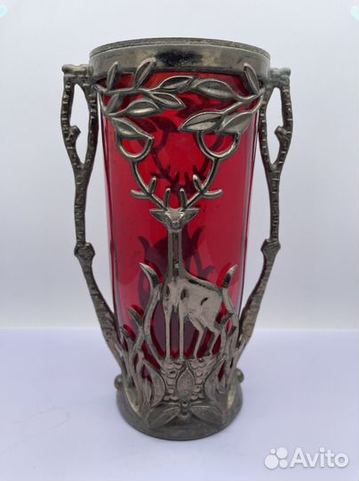 Ваза СССР стекло металл