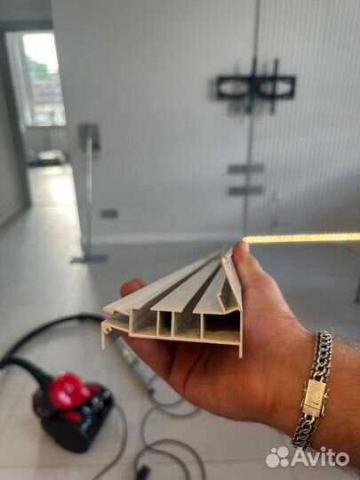 Карнизы с подсветкой для штор двухрядный алюминий