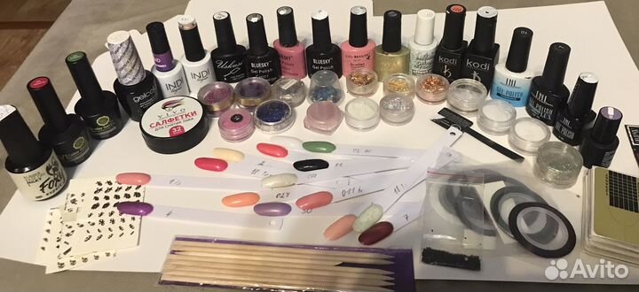 Набор гель лаков и декор для ногтей