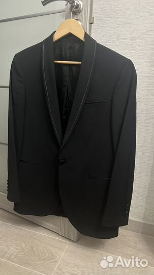 Мужской классический костюм черный 48