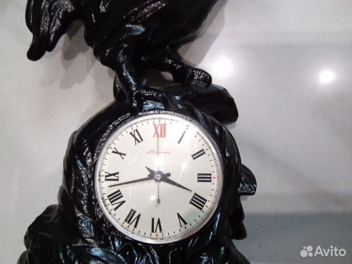 Часы Петух чугун касли, куса СССР каминные литье