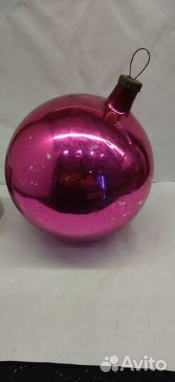 Ёлочная игрушка большой шар, 18см толстое стекло С
