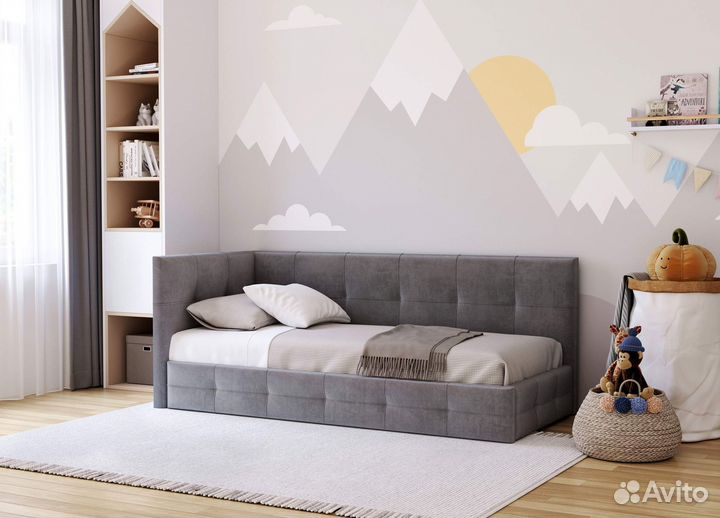 Детская кровать диван с мягкими бортиками