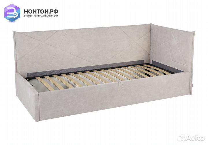 Кровать Квест 0.9 светло-серая