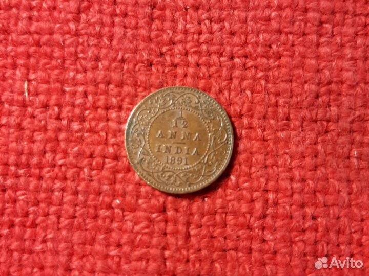Монета/British india/1891год.1/12anna