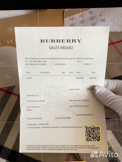 Шарф Burberry из кашемира Турция