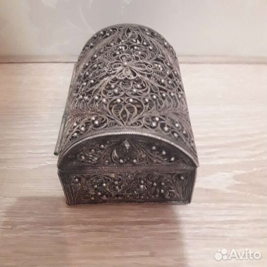 Шкатулка мельхиор Скань