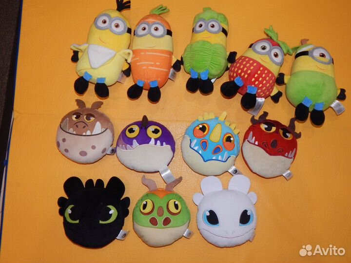 Мягкие игрушки: драконы/миньоны из Магнита