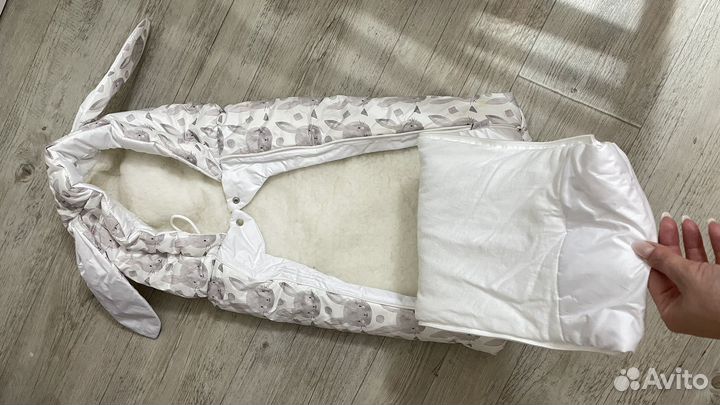 Зимний конверт в коляску на овчине