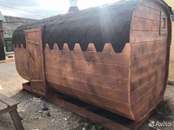 Баня бочка квадро