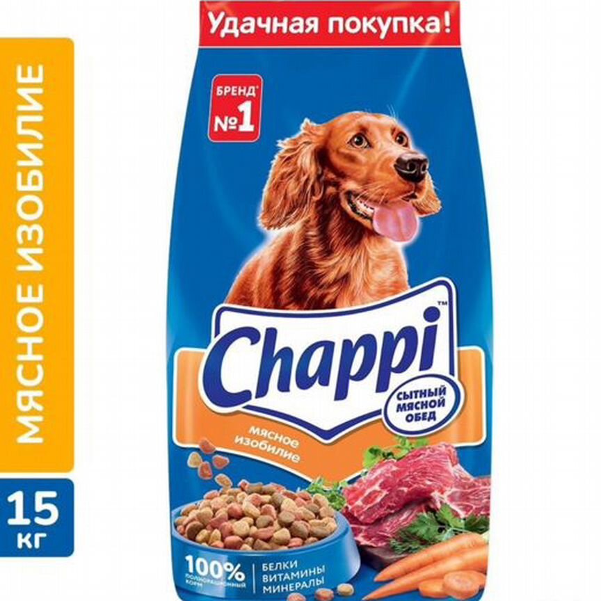 Корм для собак chappi 15 кг