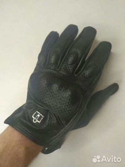 Мото перчатки перфорированные
