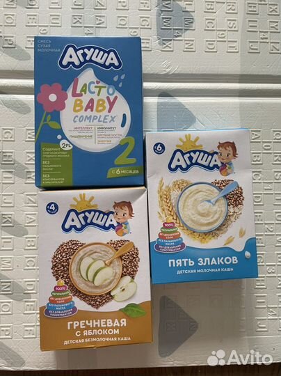 Детская смесь Lacto baby и каши Агуша