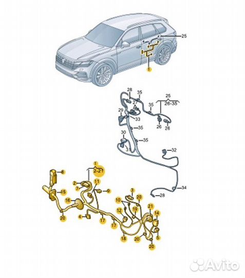 Проводка двери задняя Volkswagen Touareg CR7 cvmd