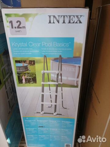 Лестница для каркасного бассейна с площадкой 122см