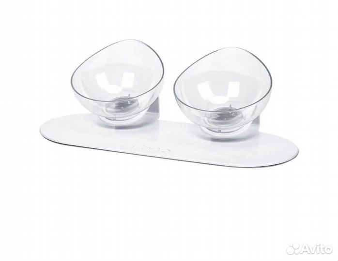 Нескользящая двойная миска на подставке