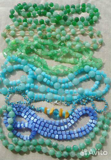 Бусы, браслеты, кулоны нат. камни длинные, коротки