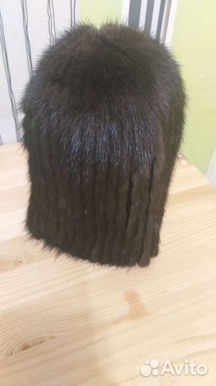 Шапка вязанная норка беретка тыковка
