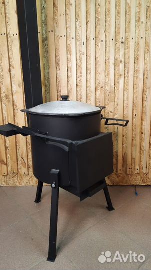 Казан 8л +Печь с накладной дверцей и зольником +Ко