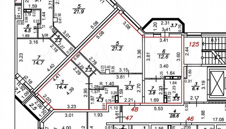 2-к. квартира, 71,3 м², 9/9 эт.