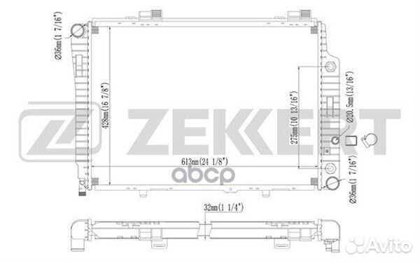 Радиатор охл. дв. MB C-Class (202) 93- CLK (20