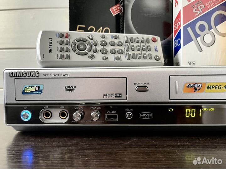 Комбо Стерео Hi fi VHS DVD 6 head USB Samsung