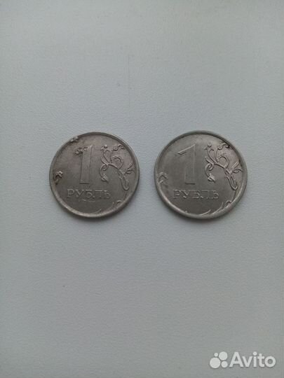 Монетный брак 1 рубль 2017-2016г(выкрошка)