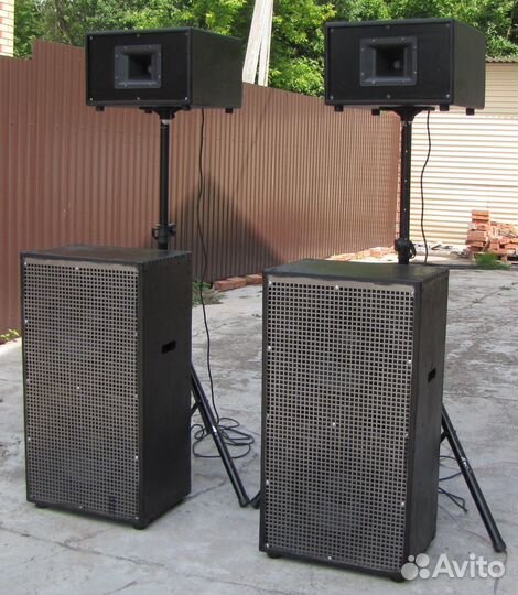 Колонки KF-Pro 2100W 4шт Рупоры Сабы 12