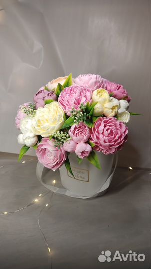 Мыльный букет/ Букет из мыла / Пионы,розы,герберы