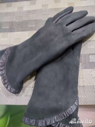 Перчатки женские кожаные новые