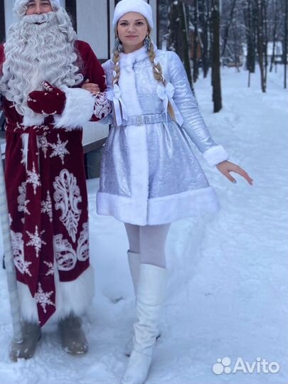 Театральный костюм снегурочки из парчи (премиум)