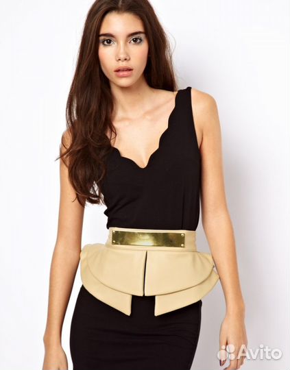 Пояс с баской и металлической пластиной