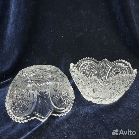 Сахарница конфетница СССР хрусталь стекло