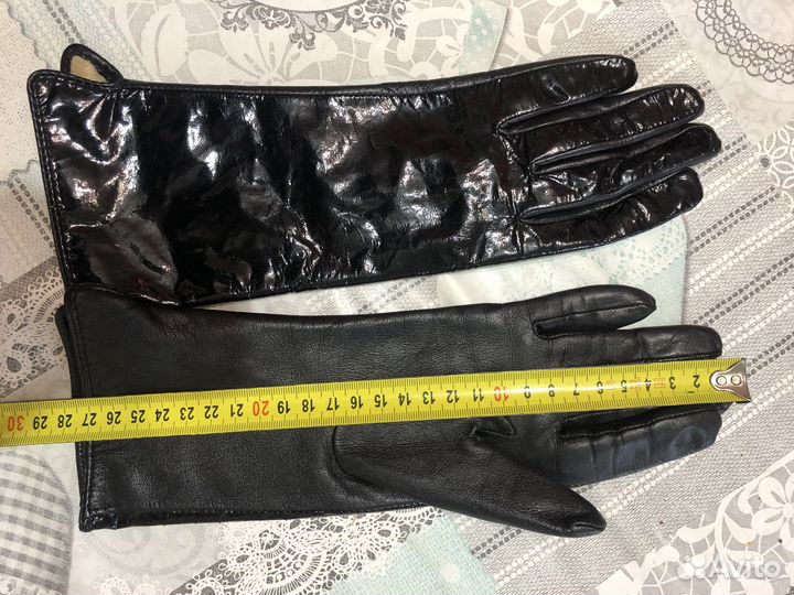Перчатки женские длинные кожа 6